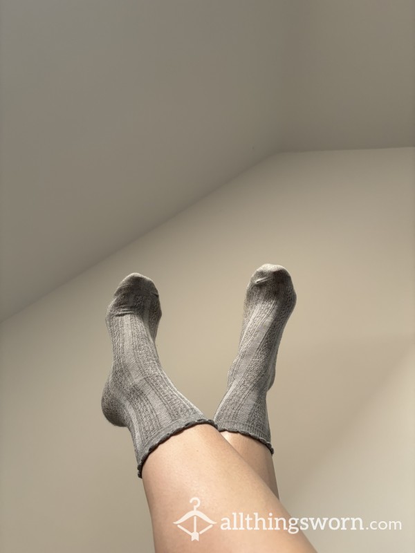 Grey Frill Socks 48 Hours Wear