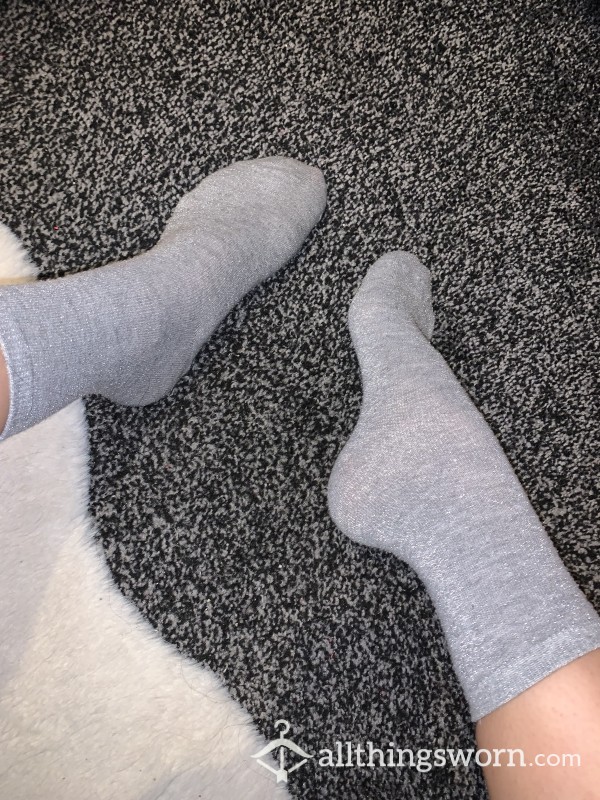Grey Glittery Socks