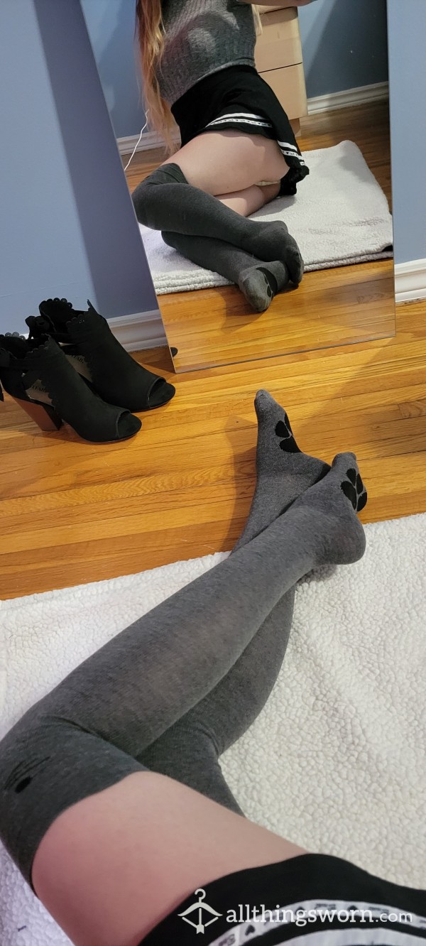 Grey Kitten Over-the-Knee Socks 😻