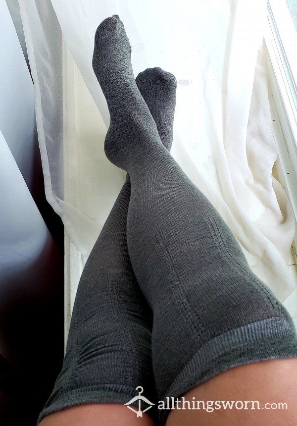 Grey Knee-High Socks