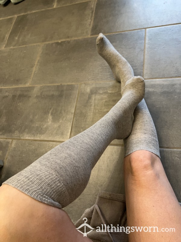 😈😈 Grey Knee High Stinky Socks 😈😈 photo