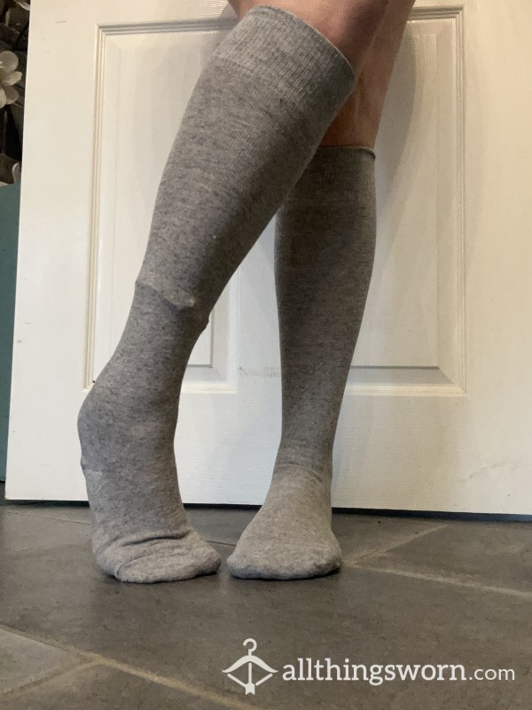 Grey Knee High Stinky Socks