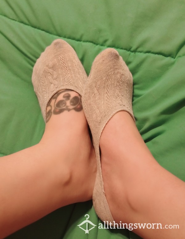 Grey Knit Half Socks
