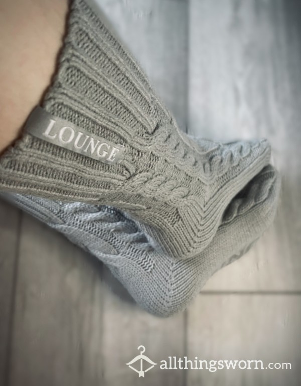 Grey Knitted LOUNGE Socks 💋