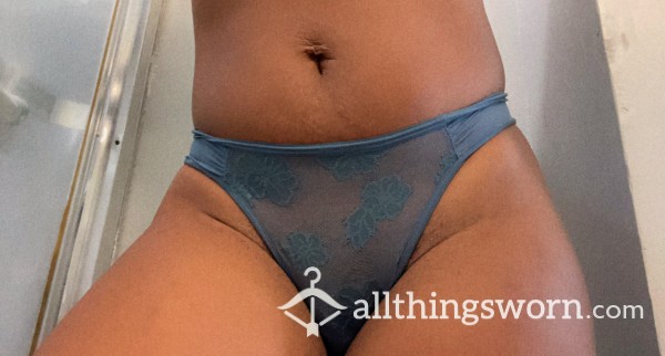 Grey Lace Floral Thong