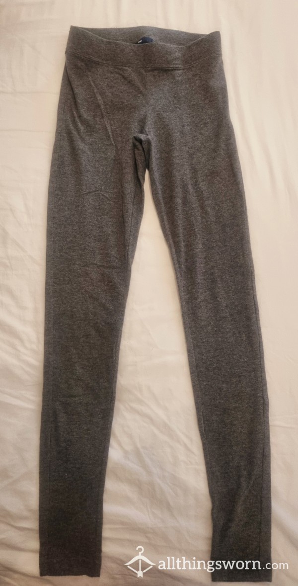 Grey Leggings Perfect For Showing Off Wet Spots - Size 8 UK
