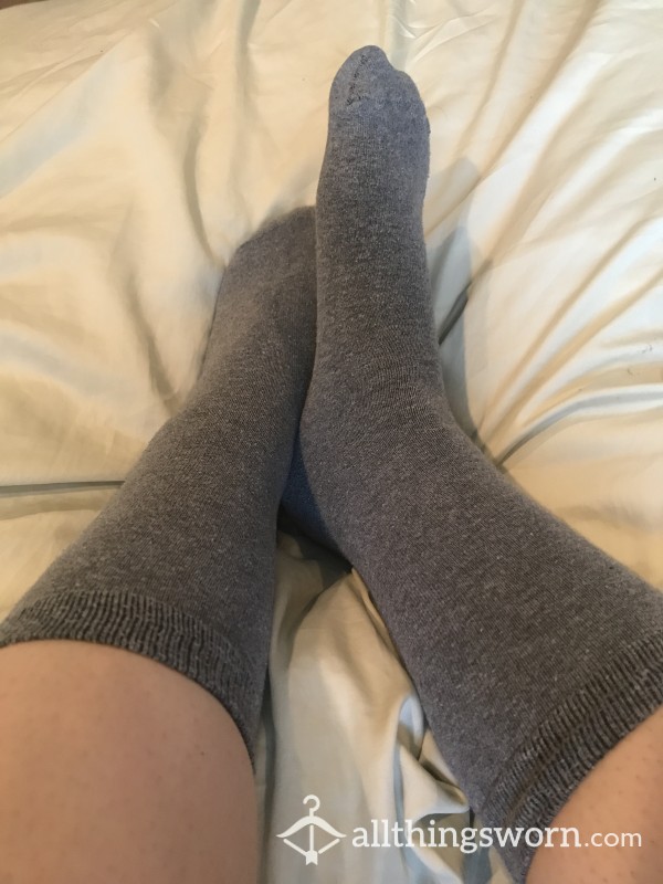 Grey Mid Calf Socks