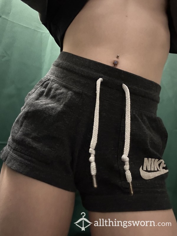 Grey Nike Cotton Drawstring Shorts