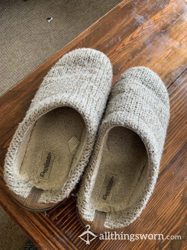 Grey Slippers Worn For A Whole Year Of College!