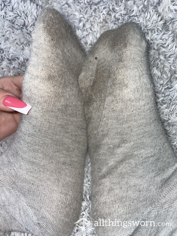 Grey Smelly Socks Worn For A Week