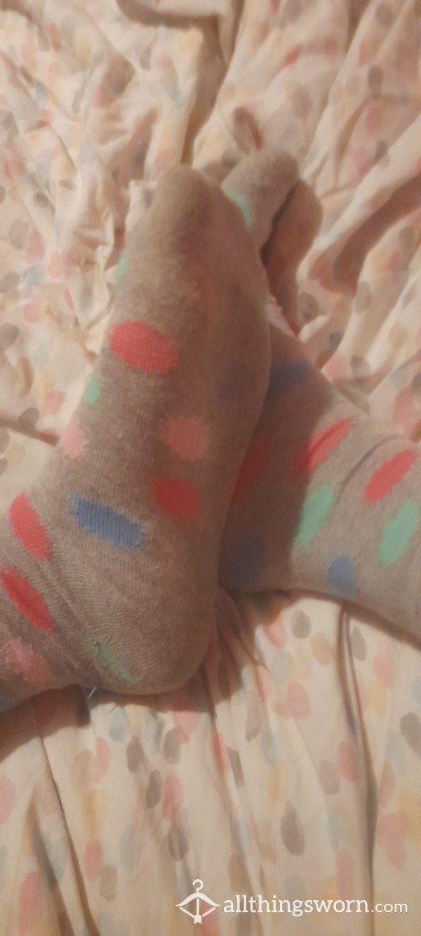 Grey Spotted Socks