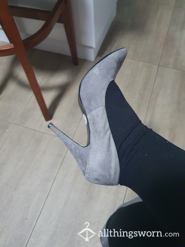 Grey Stiletto Heels - Size 7
