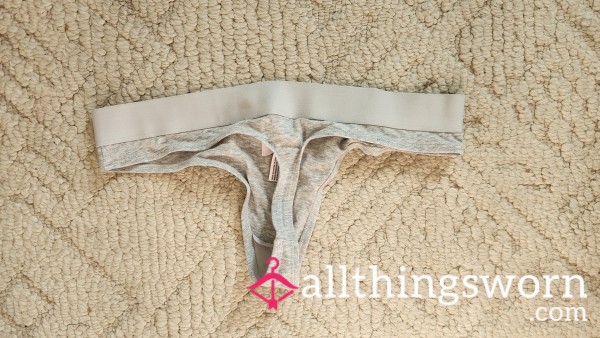 Grey Stretchy Cotton Thong