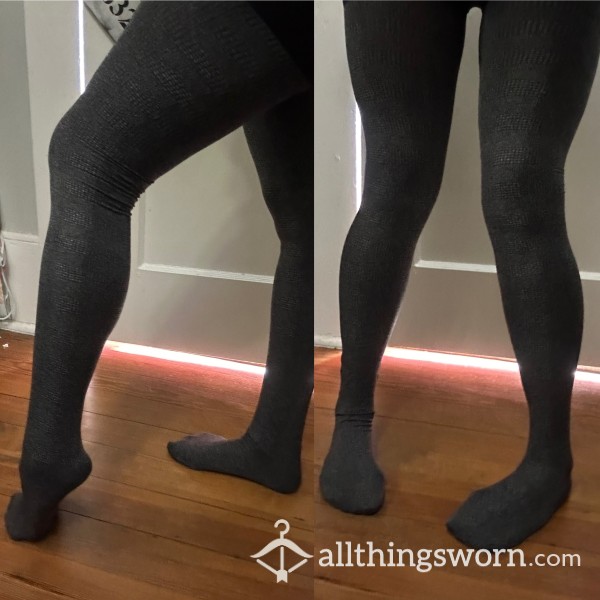 Grey Tall Sock Style Tights