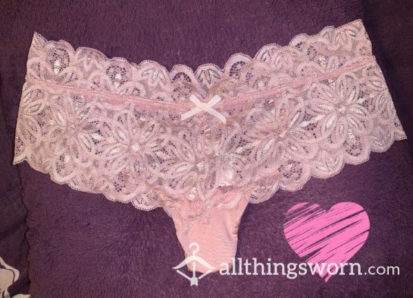 Pink Thong With Lace Waist - Taste My Cream - Bargain Alert: Usually £25.69