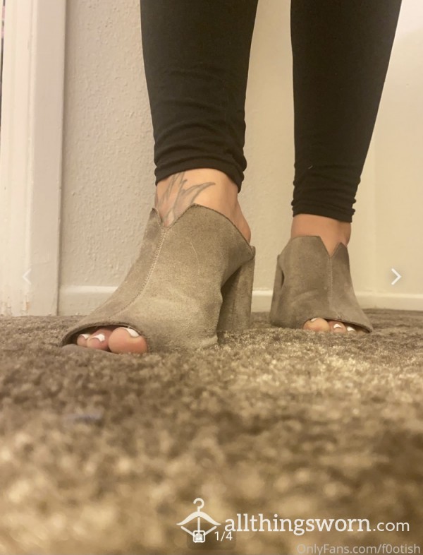 Grey Velvet Heels