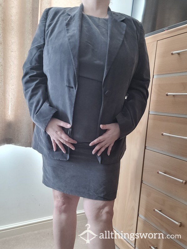 Grey Work Dress And Jacket