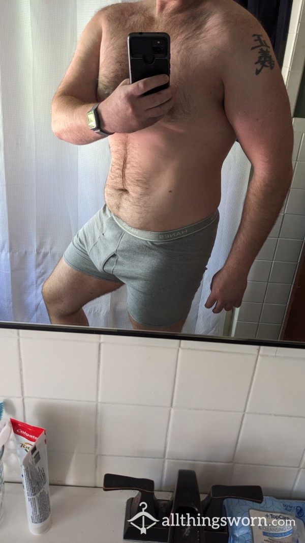 Grey XL Boxer Briefs! Will Customize To Your Liking 😘