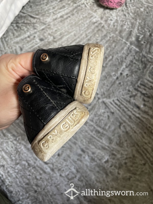Grubby Smashed Dirty Faux Quilted Leather Sneakers By Guess