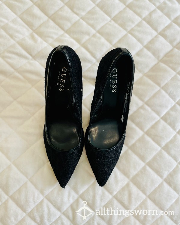 GUESS Black Lace High Heels Size 7.5