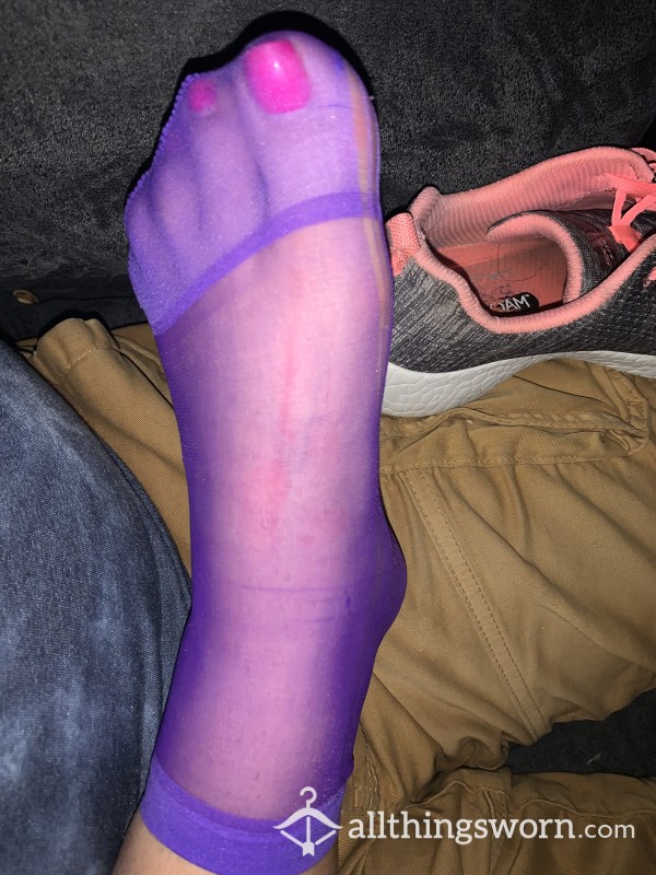 Gym Worm Purple Nylon Ankle Highs.