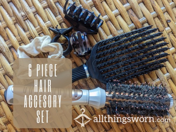 Hair Clips | Hairbrushes | Hair Scrunchie | 6 Piece Set
