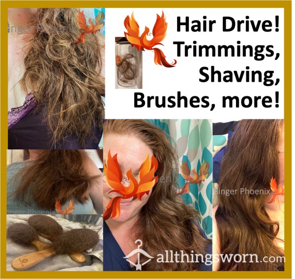 Hair Drive!!  Xx  Photos And Videos Added Weekly!  Xx  Shaving, Buzzing, Trimmings, Hair Brushes, Scrunchies, Clips, Elastics, And More!  Xx