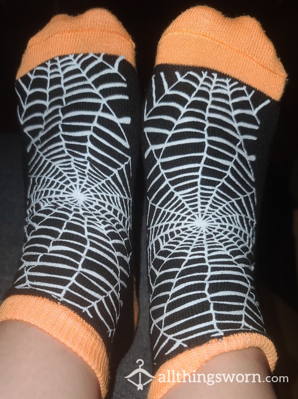 Halloween Spider Web Socks Worn While Having Sex