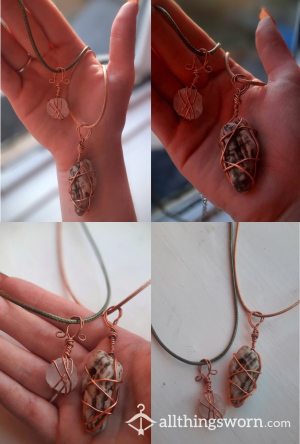 Handmade Copper Wrapped Cornish Stone Necklaces
