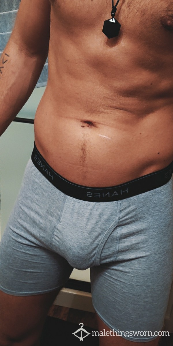 Hanes Grey Boxer-briefs - Very Tight - 2-Day Wear - Requests Accepted!