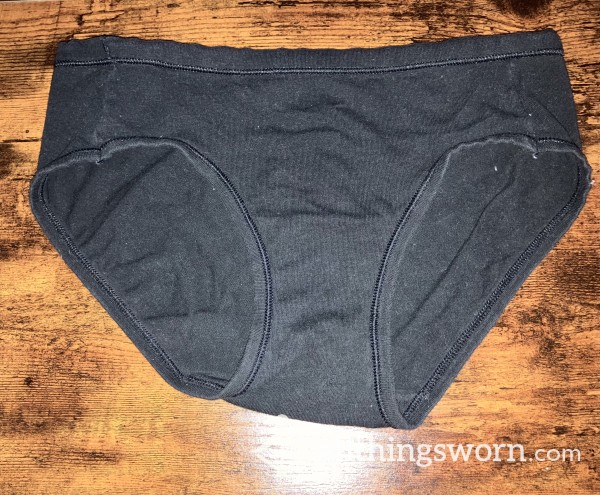 Hanes - Hipster Panties - Black - Cotton - XS - 4+ Available - Includes US Shipping & 24 Hour Wear - Size 4 - Customizable