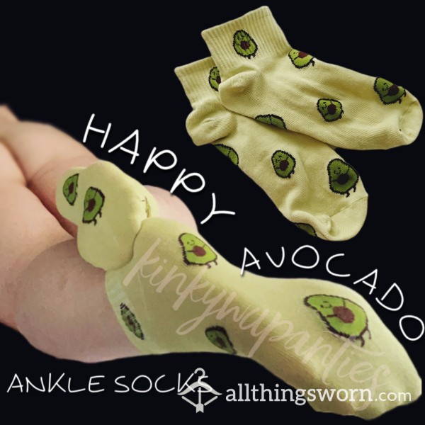 Happy Avocado Ankle Socks - Includes 2-day Wear & U.S. Shipping