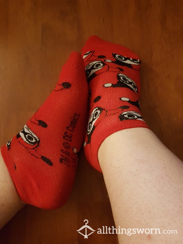 Size 9 Harley Quinn Ankle Socks - Custom Wear With Free Shipping!