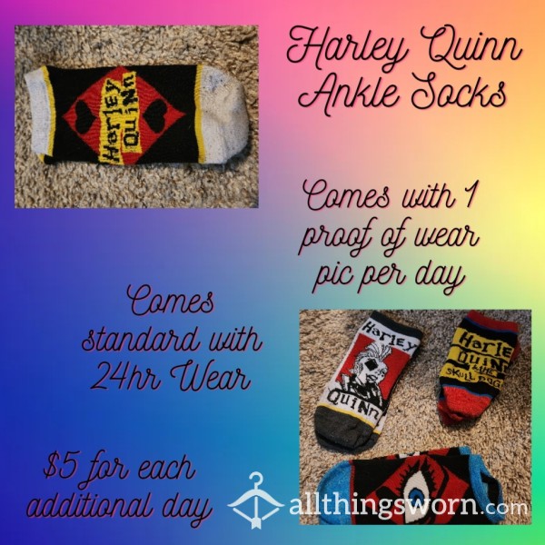 Harley Quinn Themed Ankle Socks