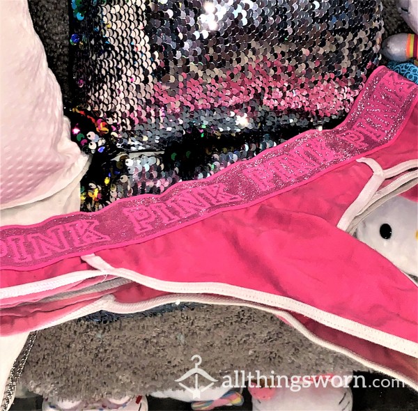 Hawt Hot Pink -  PINK Brand Varsity Style Thong