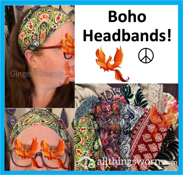 Headbands!  Xx  Bohemian Headbands:  Soft, Stretchy, Supple  Xx  Perfect For All Hair Styles  Xx  ;)  Add-Ons Available ;) Xx