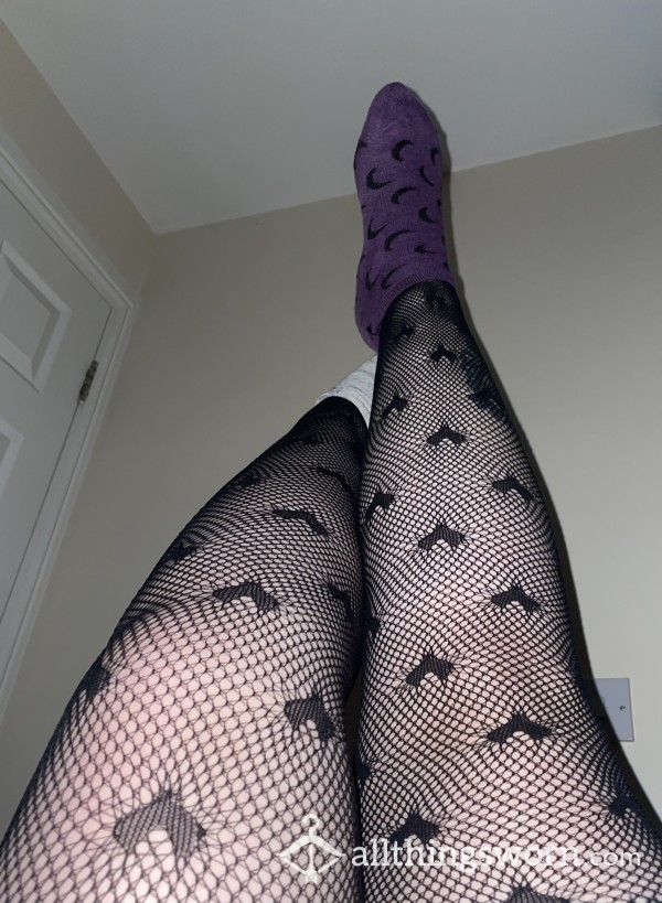Heart Patterned Fishnet Tights, Super Smelly Feet And Crotch!!
