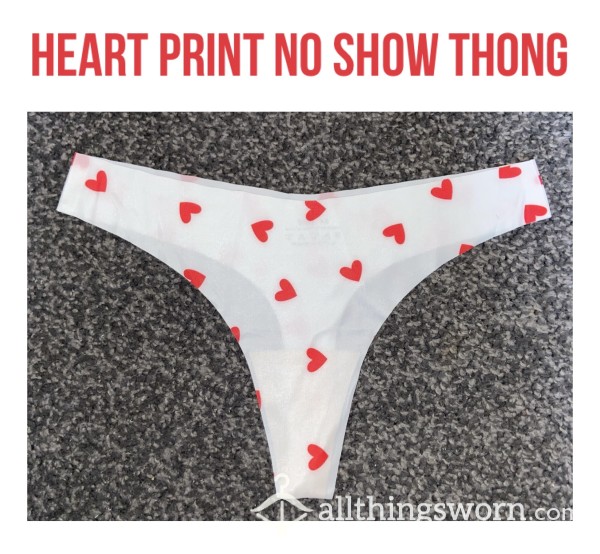 Heart Print No Show Thong♥️