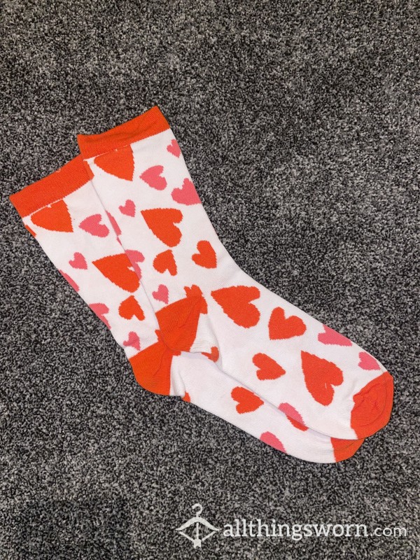 Heart Socks. Perfect For Valentine’s Day. Let Me Make Them Nice And Sweaty For You 😉