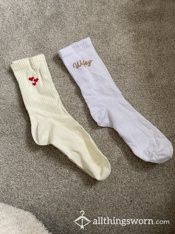 Heart/ Wifey Trainer Socks- Custom Wear