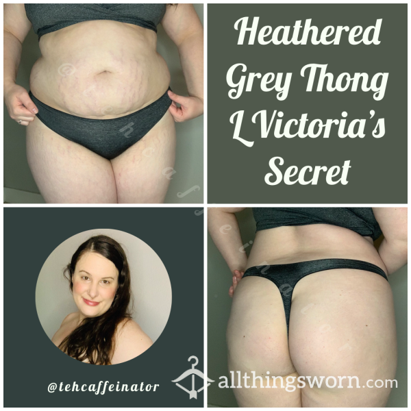 Heathered Grey Thong, Victoria's Secret L