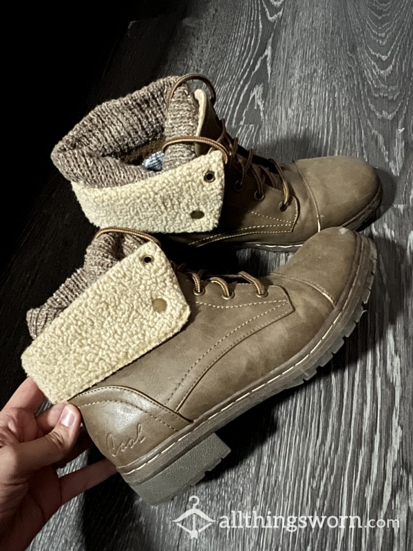 Heavily Worn Ankle Winter Boots