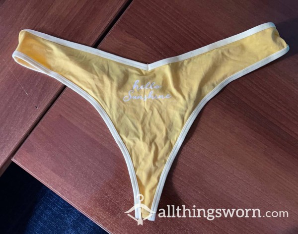 Hello Sunshine ☀️ Worn Yellow Cotton Thong