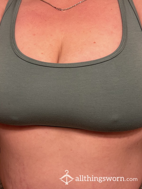 Help Me Slide Out Of This Green Sports Bra