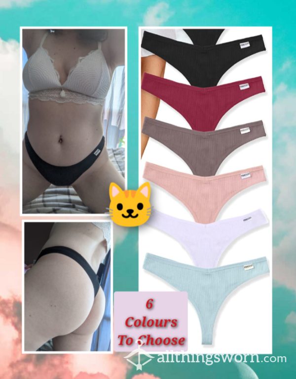 High Waisted Cotton Thongs In 6 Colours 💕