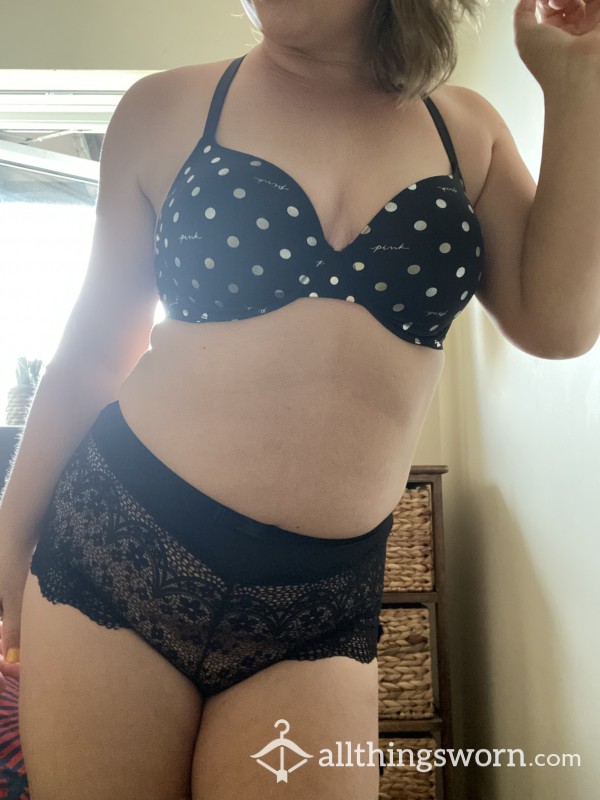 High Waisted Lace Black Knickers