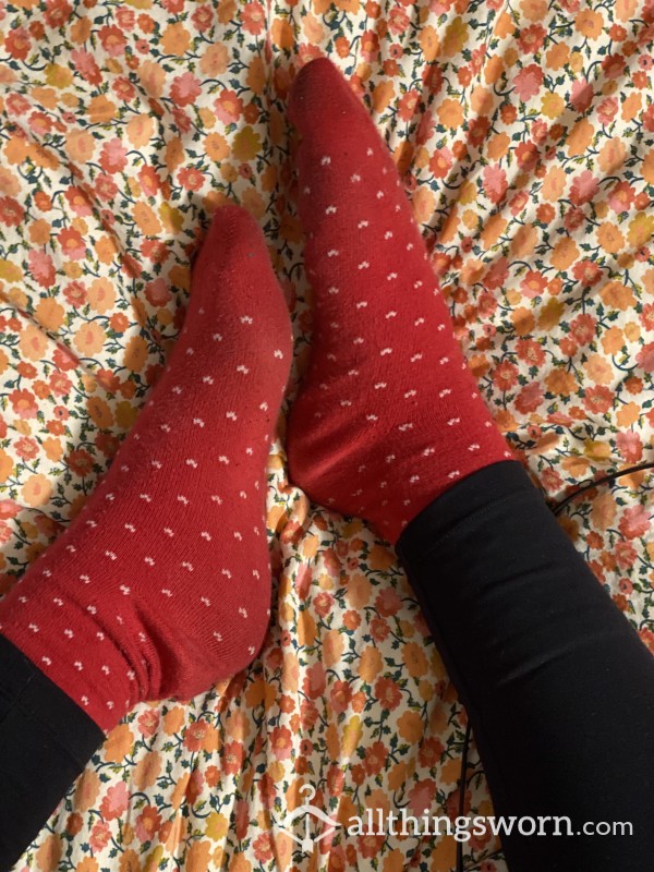 H&M Polka Dotted Red Socks