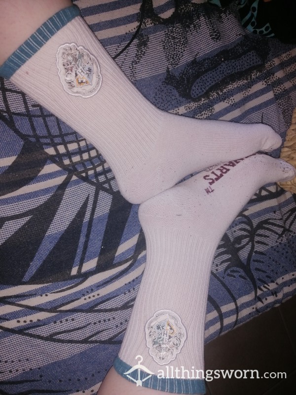 Hogwarts Socks 🧦 Worn By 2 Ladies 😈 48h Wear, 24h Each