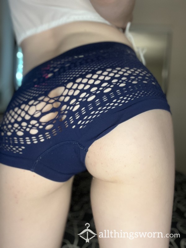 Hole Filled/showy Blue Panty- ADD ON AVAILABLE | Free Polaroid Pic