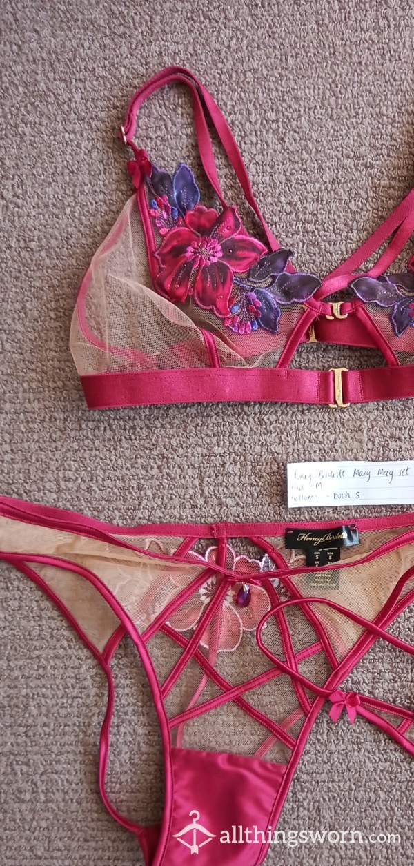Honey Birdette Mary May Bralette And Brief Lingerie Set